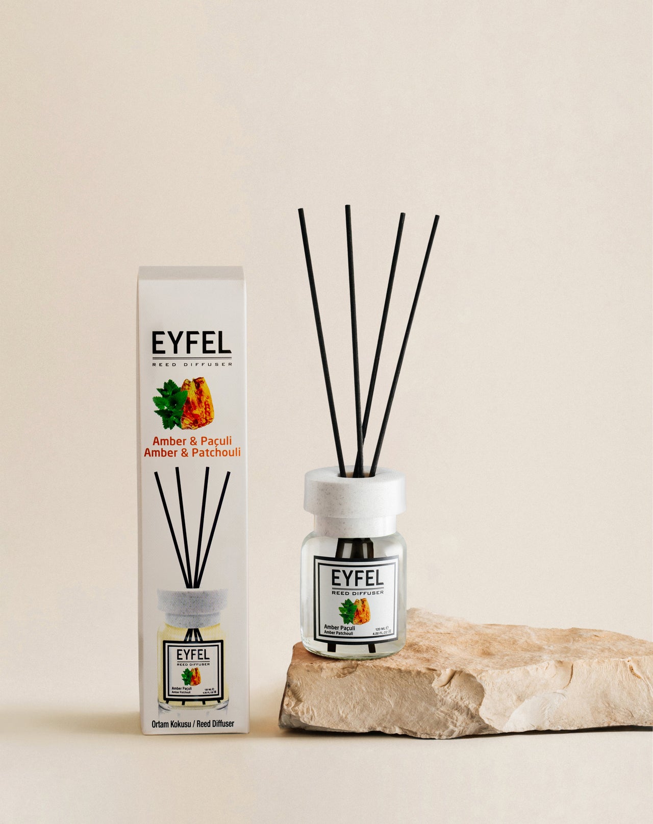 Eyfel 120ml Reed Diffuser – Amber & Patchouli